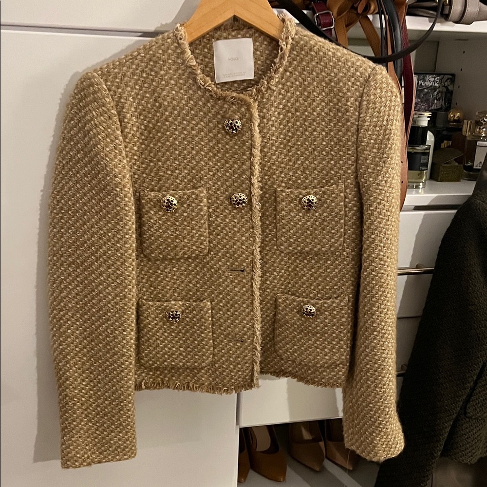 Mango Textured Tan Blazer